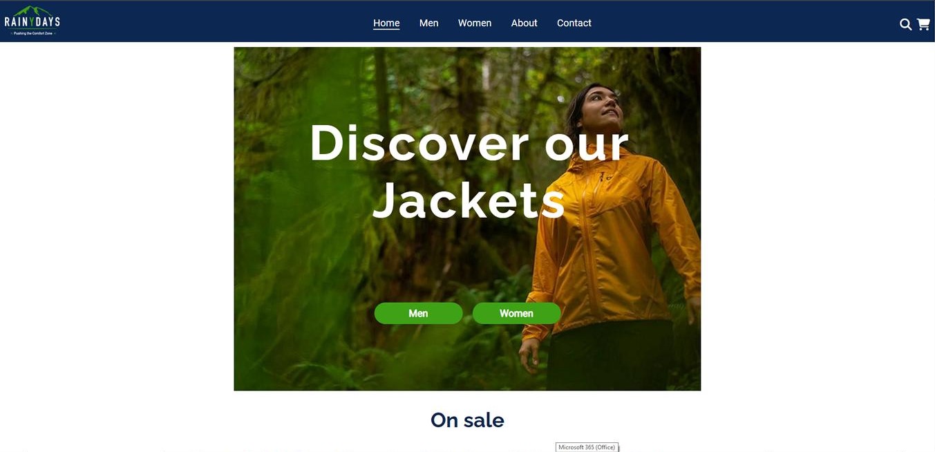 Image of Rainydays website